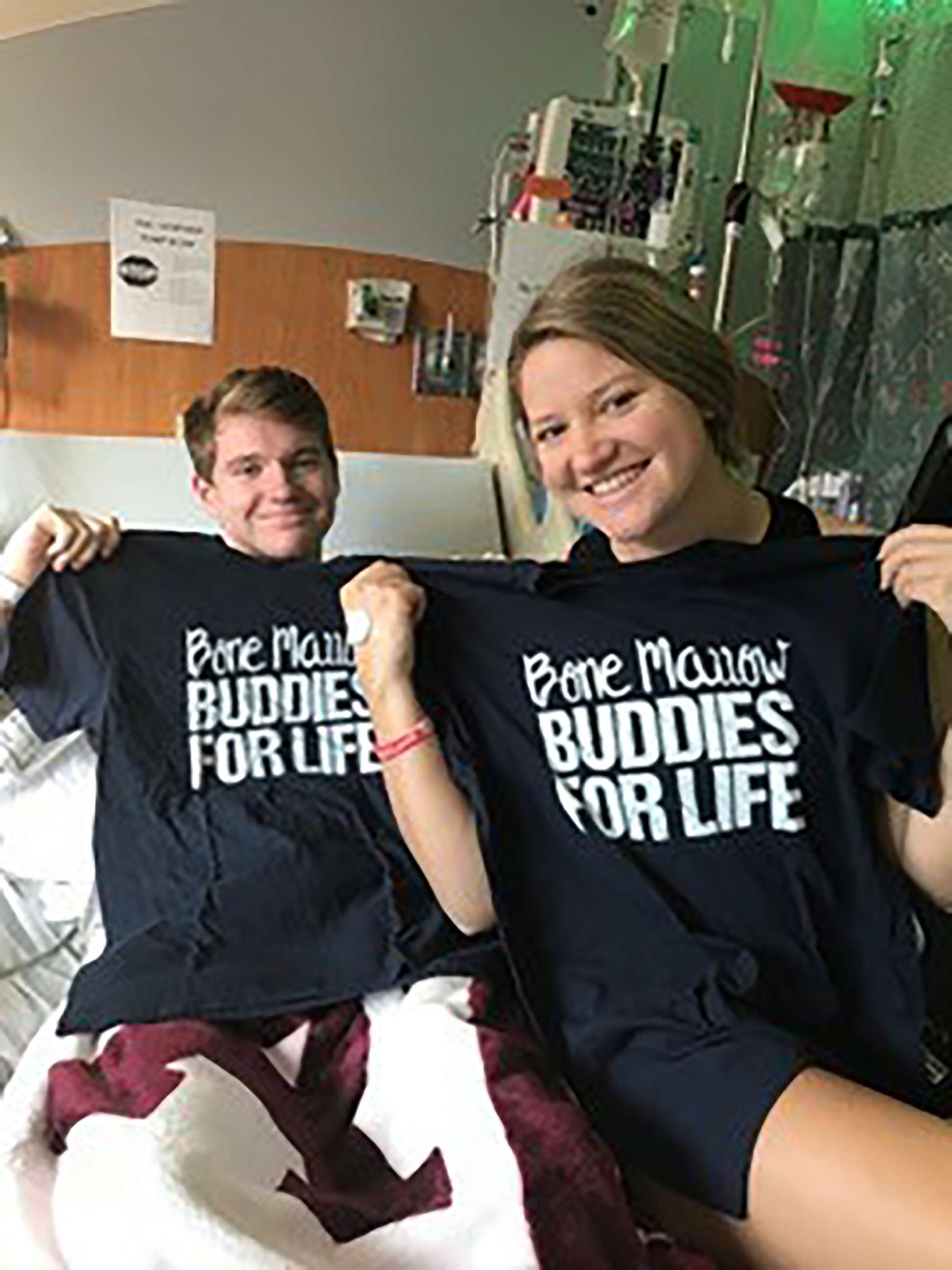 PHOTO: Jack and his older sister, Shelby pose with "Bone Marrow Buddies for Life" t-shirts. 