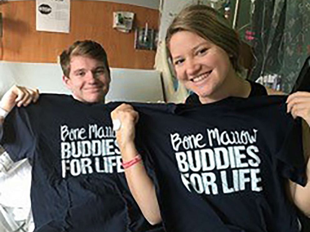 PHOTO: Jack and his older sister, Shelby pose with Bone Marrow Buddies for Life t-shirts.