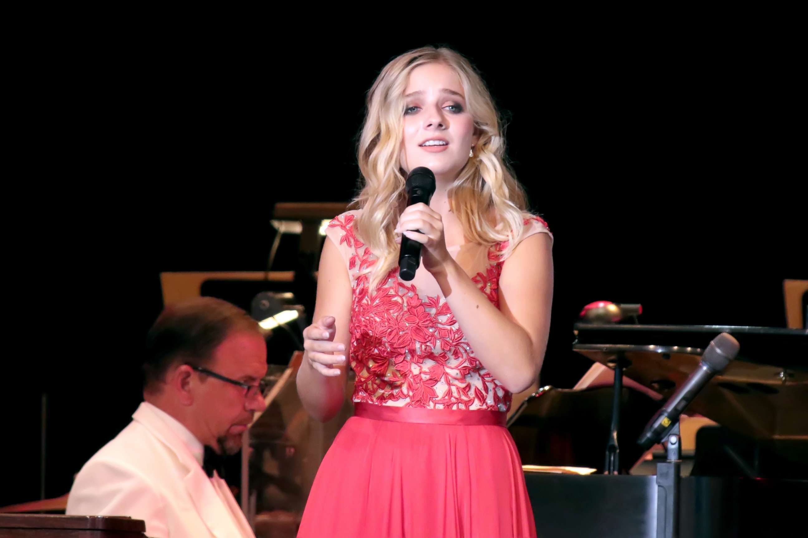 PHOTO: Jackie Evancho performs her classical and crossover musical selections at the Ocean City Music Pier, July 29, 2018, in Ocean City, New Jersey.