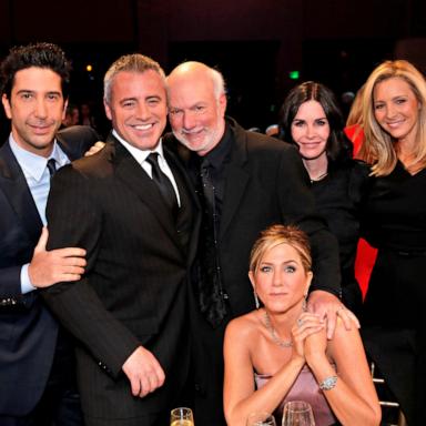 PHOTO: In this Jan. 24, 2016, file photo, David Schwimmer, Matt LeBlanc, James Burrows, Jennifer Aniston, Courteney Cox, and Lisa Kudrow are shown at the All-Star Tribute to James Burrows. 