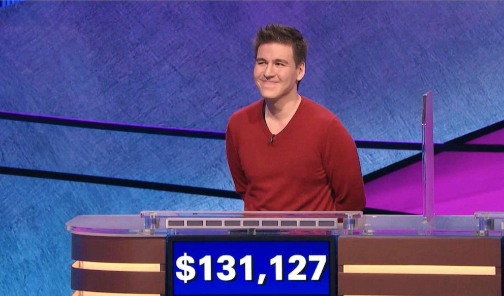 PHOTO: This image made from video aired on "Jeopardy!" on Wednesday, April 17, 2019, and provided by Jeopardy Productions, Inc. shows James Holzhauer.