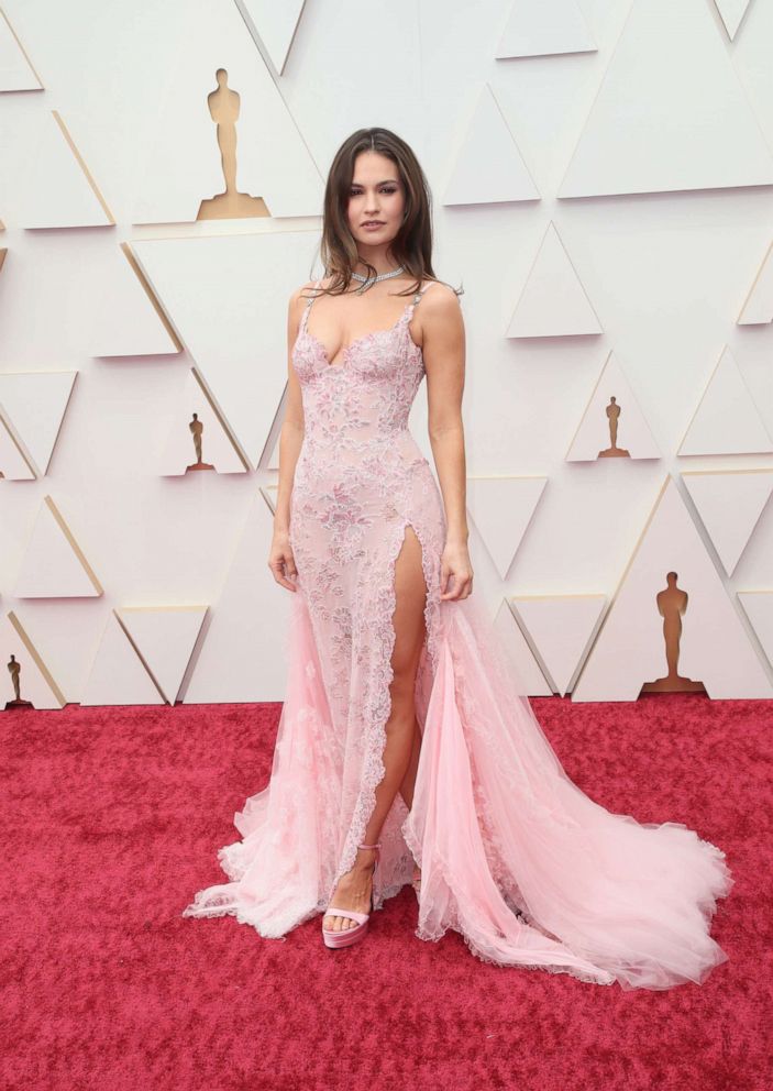 PHOTO: Lily James attends the 94th Oscars at the Dolby Theatre in Hollywood, Calif., March 27, 2022.