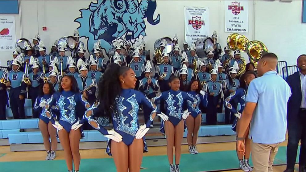 VIDEO: Inspiring marching band gets big surprise