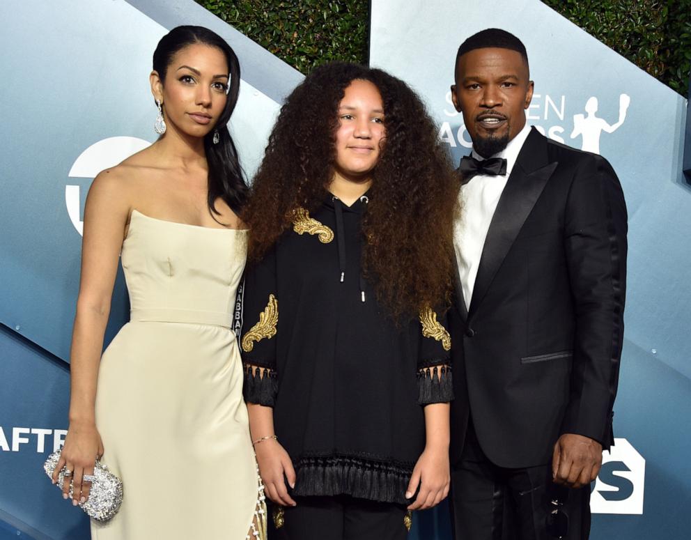 PHOTO: (L-R) Corinne Foxx, Anelise Bishop and Jamie Foxx attend the 26th Annual Screen Actors's Guild Awards at The Shrine Auditorium on Jan. 19, 2020 in Los Angeles.