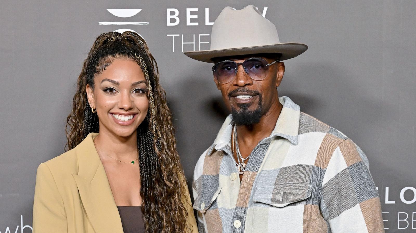 PHOTO: Corinne Foxx and Jamie Foxx attend the Los Angeles Screening of "Below The Belt" at Directors Guild Of America on Oct. 01, 2022 in Los Angeles.