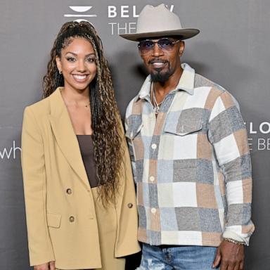 PHOTO: Corinne Foxx and Jamie Foxx attend the Los Angeles Screening of "Below The Belt" at Directors Guild Of America on Oct. 01, 2022 in Los Angeles.
