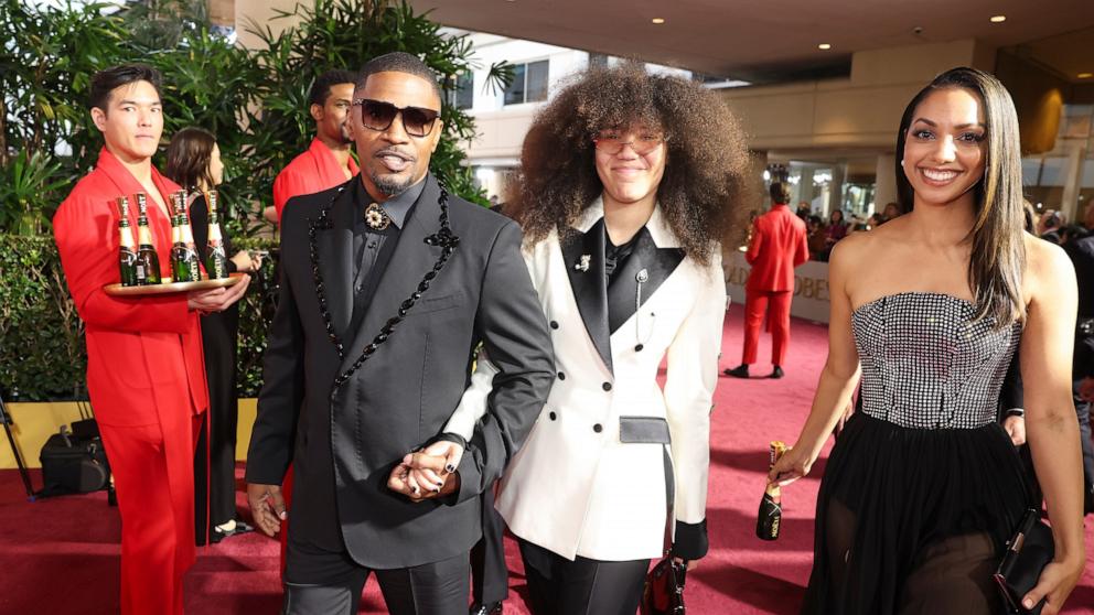 PHOTO: Jamie Foxx and guests attend the 82nd Annual Golden Globe Awards at Beverly Hilton, on Jan. 5, 2025, in Beverly Hills, Calif.