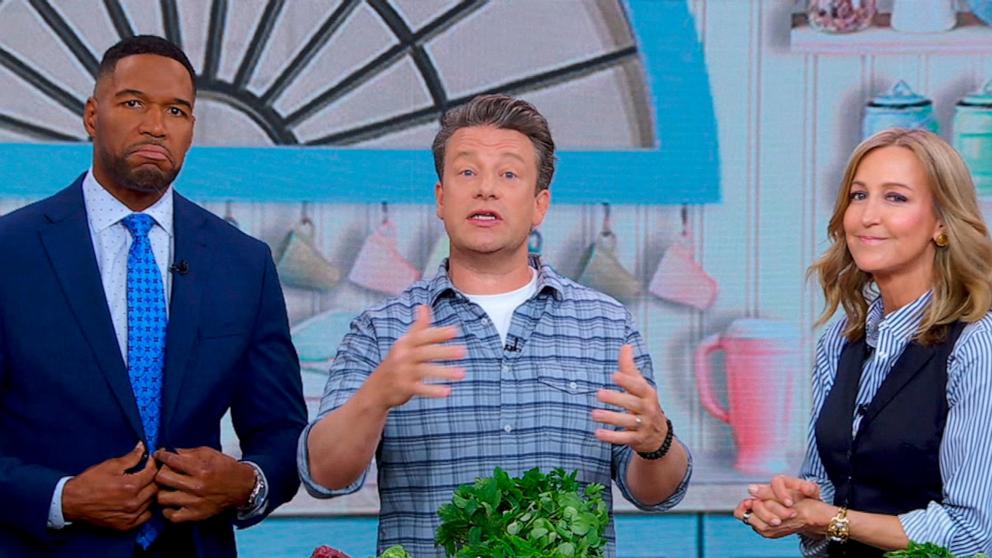 Jamie Oliver shares must-try recipes on "Good Morning America" on April 29, 2025.