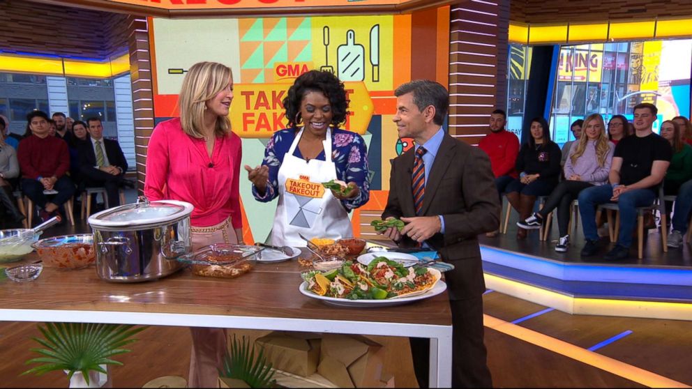 PHOTO: Food Network host Jamika Pessoa cooks two Mexican favorites on "GMA," Jan. 17, 2019.