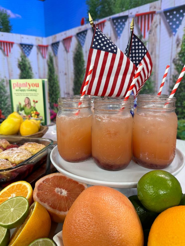 PHOTO: Carleigh Bodrug's jam jar mocktails from her cookbook, "PlantYou: Scrappy Cooking" at "Good Morning America" on July 4.