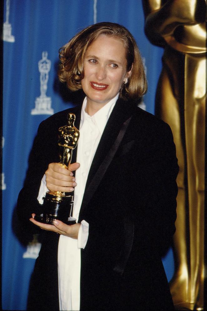 PHOTO: Jane Campion displays her Oscar for Best Original Screenplay at the 66th Academy Awards, March 21, 1994, in Los Angeles.