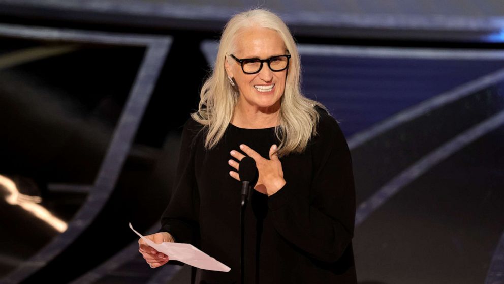 PHOTO: Jane Campion accepts the Directing award for "The Power of the Dog" onstage during the 94th Annual Academy Awards at Dolby Theatre on March 27, 2022 in Hollywood, Calif.