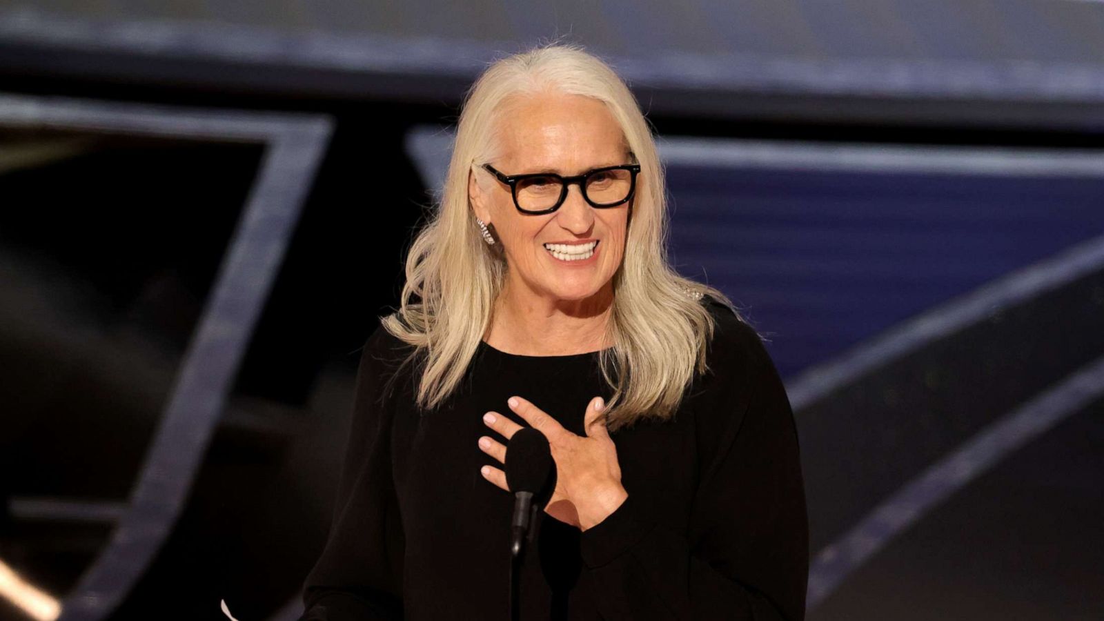 PHOTO: Jane Campion accepts the Directing award for "The Power of the Dog" onstage during the 94th Annual Academy Awards at Dolby Theatre on March 27, 2022 in Hollywood, Calif.