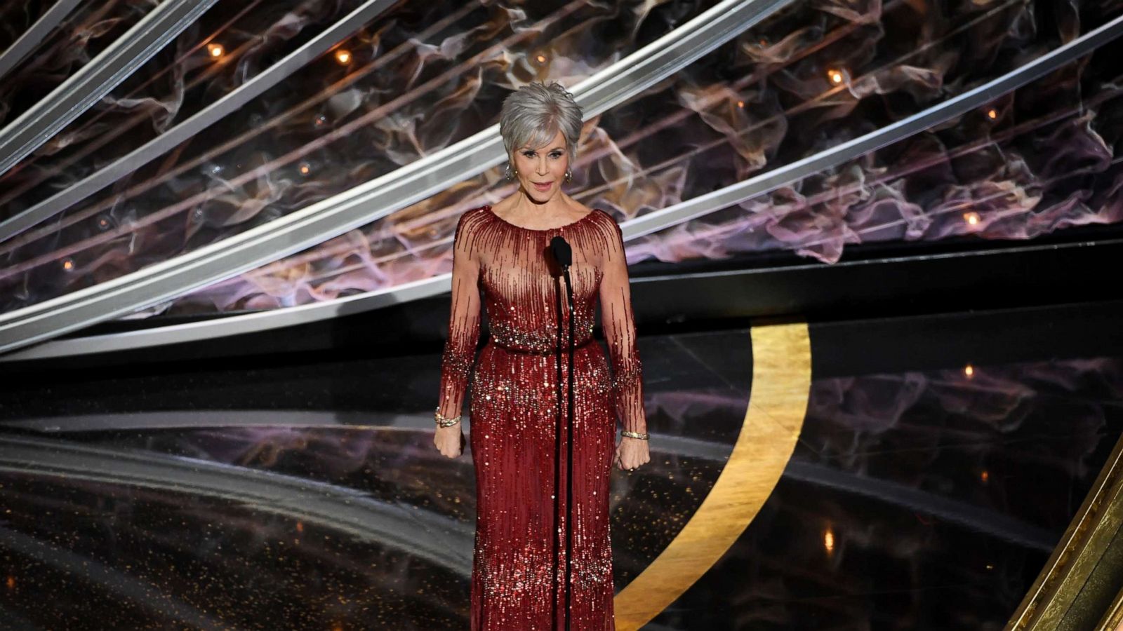 PHOTO: Jane Fonda speaks onstage during the 92nd Annual Academy Awards at Dolby Theatre on Feb. 9, 2020 in Hollywood, Calif.