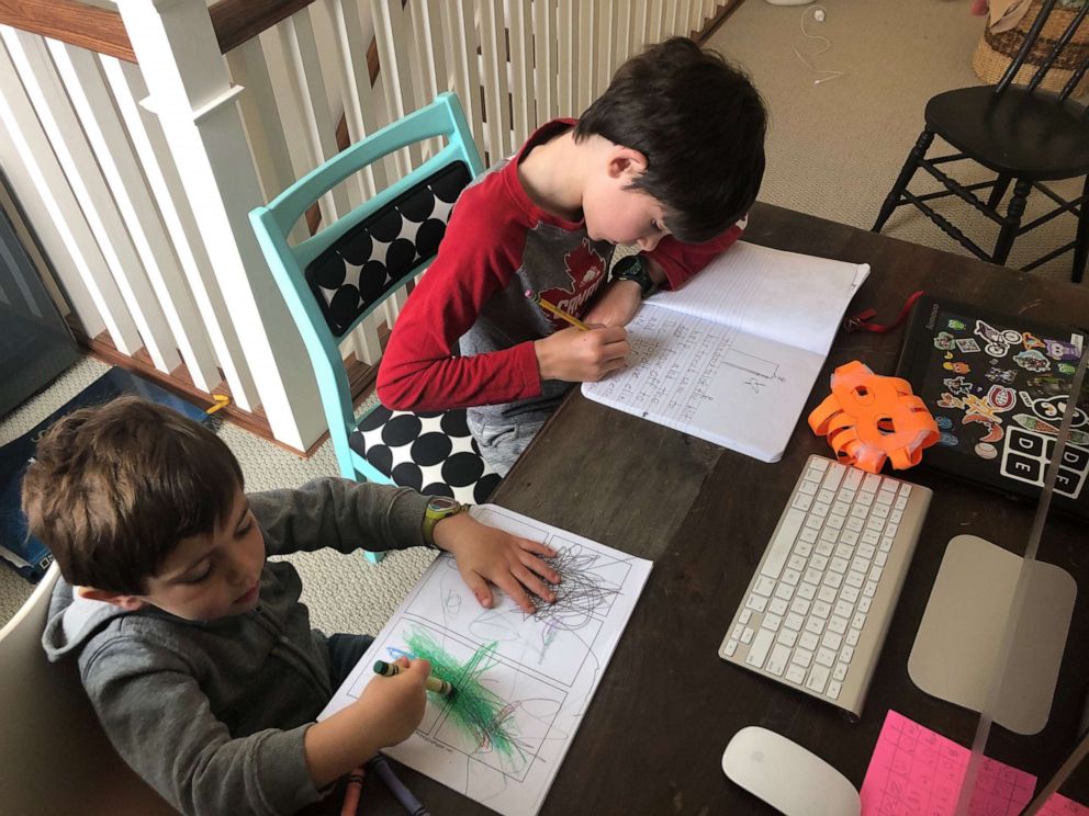 PHOTO: Shawna Lidsky's children, ages, 3 and 9, are homeschooled in Vermont as the novel coronavirus affects the globe and schools are closed.