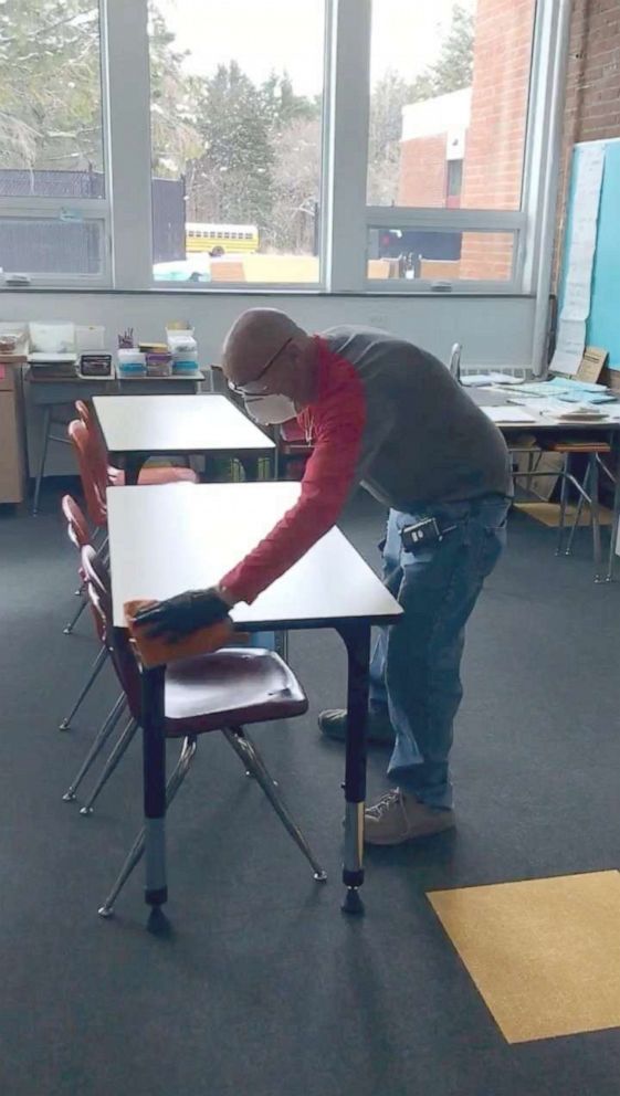 PHOTO: While schools are closed across the country, custodial staff are doing their part to help stop the spread of the novel coronavirus with deep cleanings lasting several days.