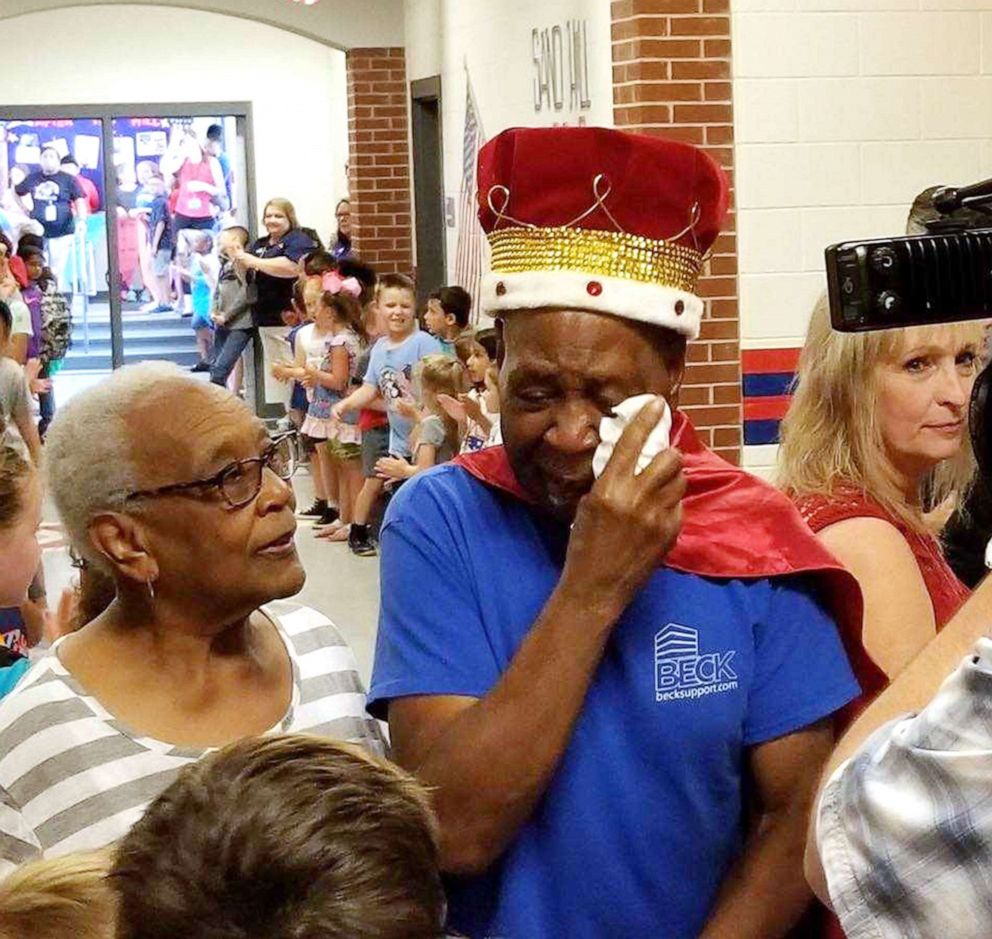 PHOTO: John Lockett, 83, a janitor at Sand Hill Elementary School in Carrollton, GA, will officially retire on May 24, 2019.