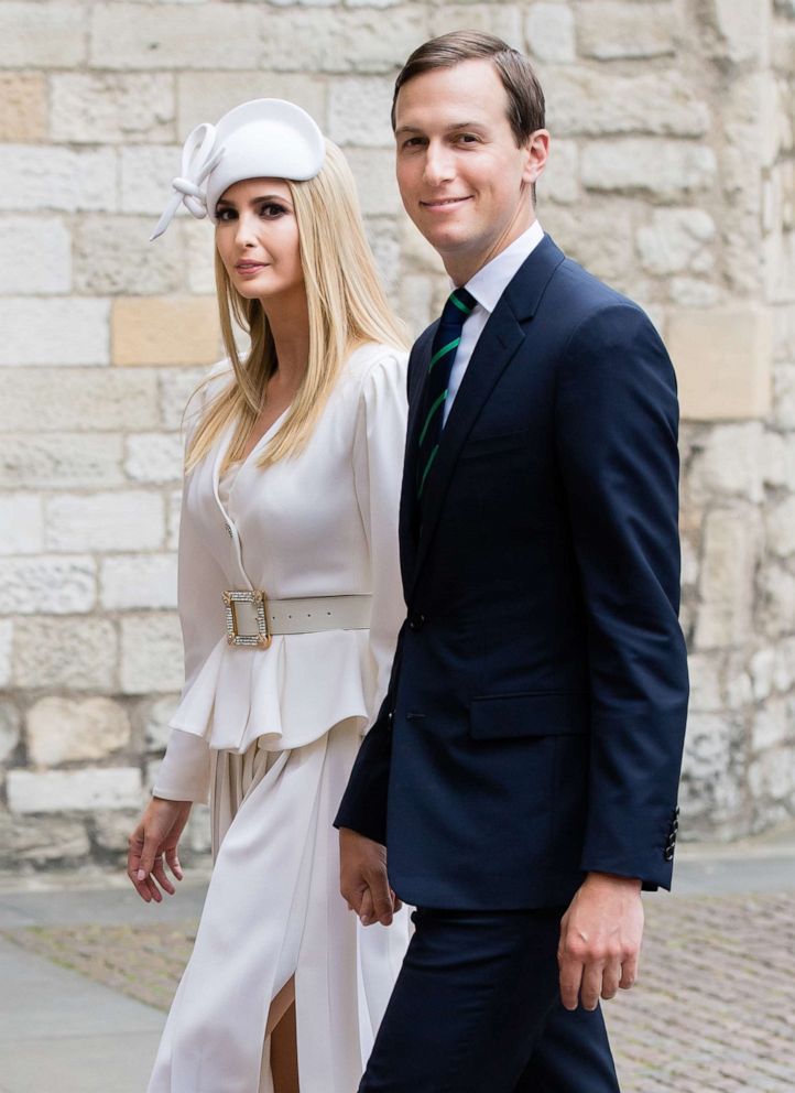PHOTO: Jared Kushner (R) and Ivanka Trump visit Westminster Abbey on June 03, 2019 ,in London.