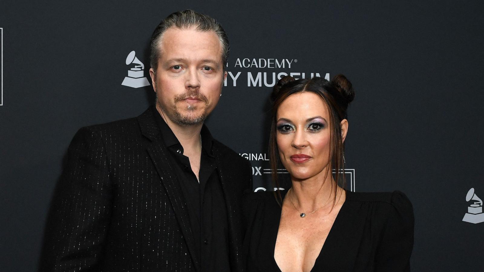 PHOTO: In this March 23, 2023 file photo, Jason Isbell and his wife Amanda Shires attend the premiere of HBOs documentary "Jason Isbell: Running with our Eyes Closed" at the Grammy Museum in Los Angeles.