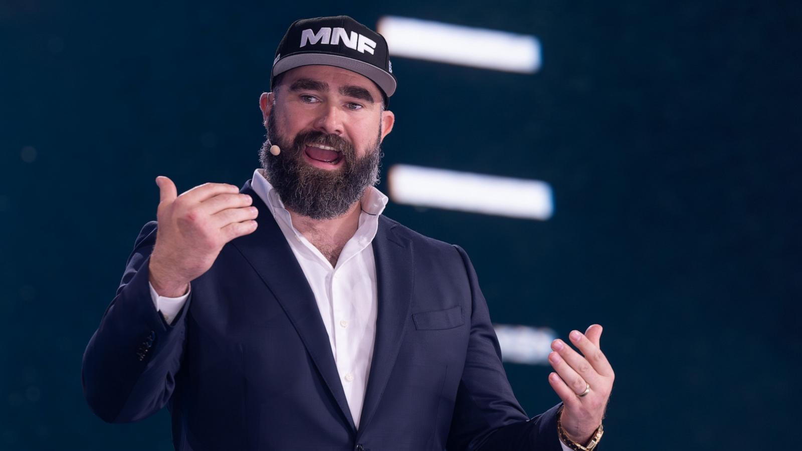 PHOTO: Jason Kelce attends The Disney Advertising Upfront, May 14, 2024, in New York City.