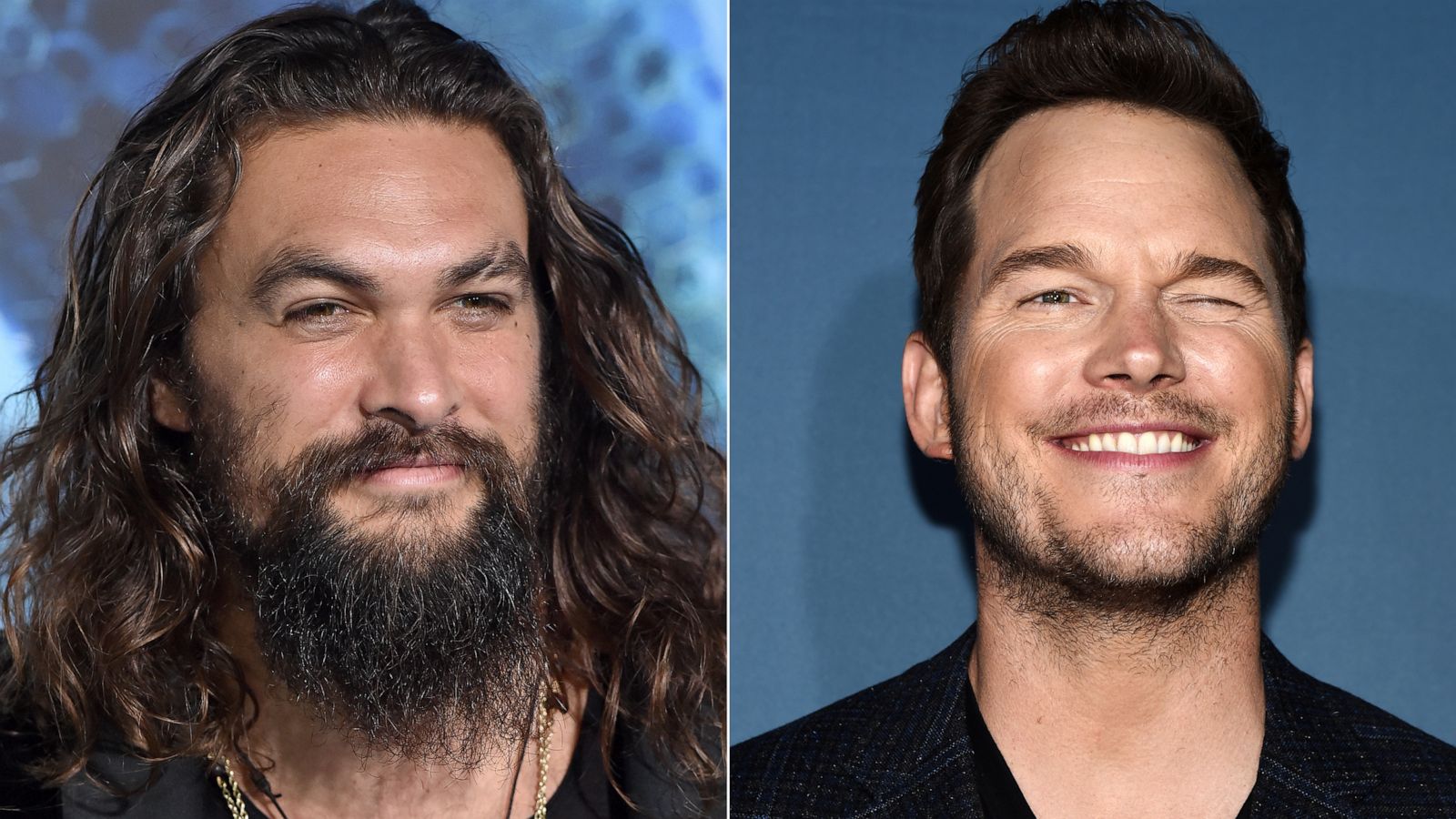 PHOTO: Jason Momoa attends an event on Dec. 12, 2018 in Hollywood, Calif. | Chris Pratt attends an event on July 22, 2019 in Universal City, Calif.