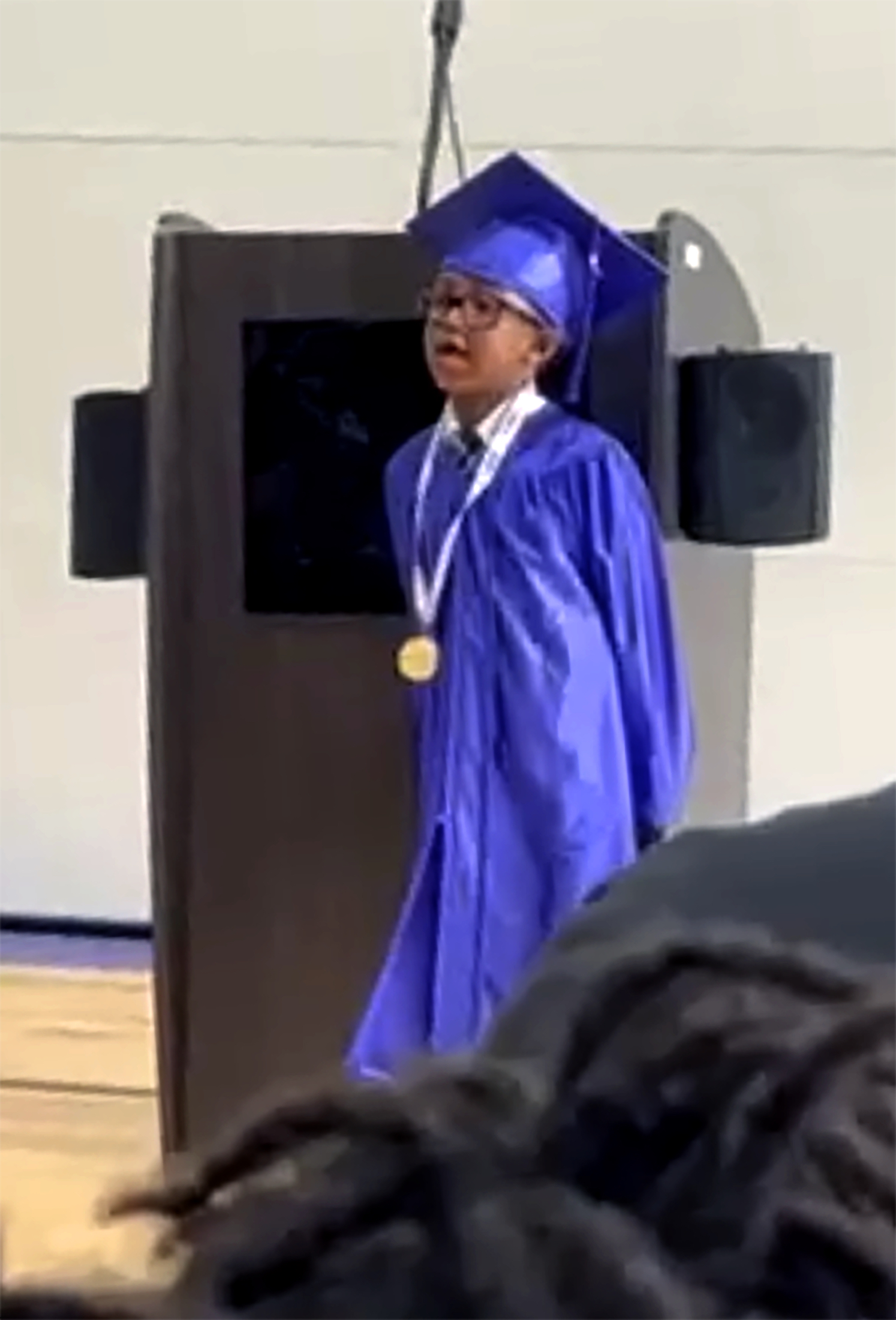 PHOTO: Jaxon Carter, 6, delivered a speech about his late mom at his kindergarten graduation ceremony.