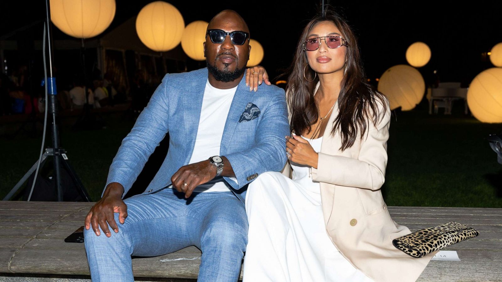 PHOTO: Jeezy and Jeannie Mai attends the Prabal Gurung NYFW Fashion Show at Robert F. Wagner Park on Sept. 8, 2021 in New York City.