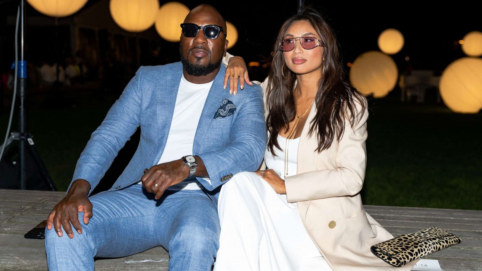 PHOTO: Jeezy and Jeannie Mai attends the Prabal Gurung NYFW Fashion Show at Robert F. Wagner Park on Sept. 08, 2021, in New York.