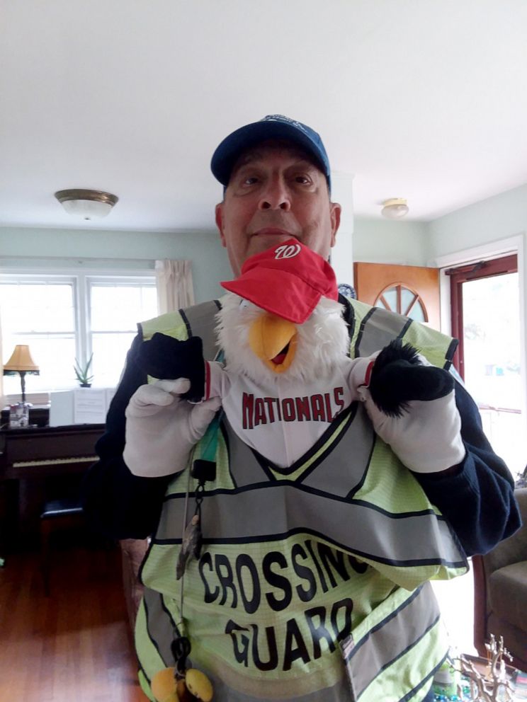 PHOTO: Jeff Covel has been working as a crossing guard in Arlington, Virginia, for six years, and this week his community surprised him with two World Series tickets.