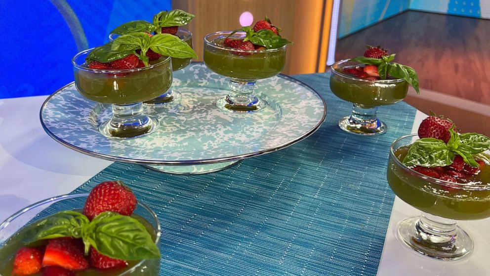 PHOTO: A serving of strawberry and basil-infused jello.