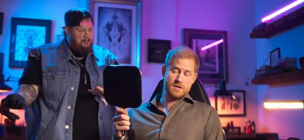 PHOTO: Jelly Roll and Prince Harry appear in this screengrab.