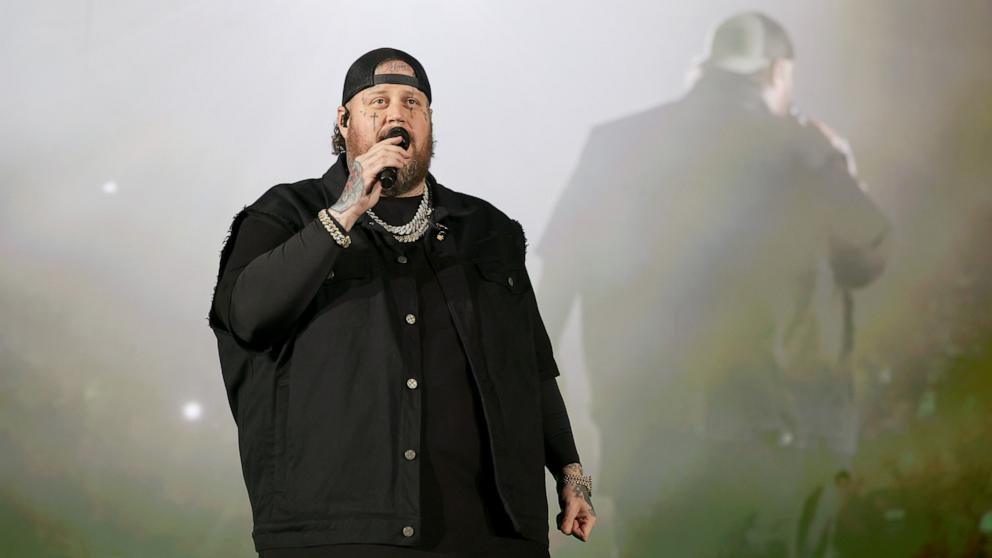 PHOTO: Jelly Roll performs onstage during Jelly Roll & Friends: A Concert for All First Responders at Rose Bowl Stadium, Feb. 1, 2025, in Pasadena, Calif.