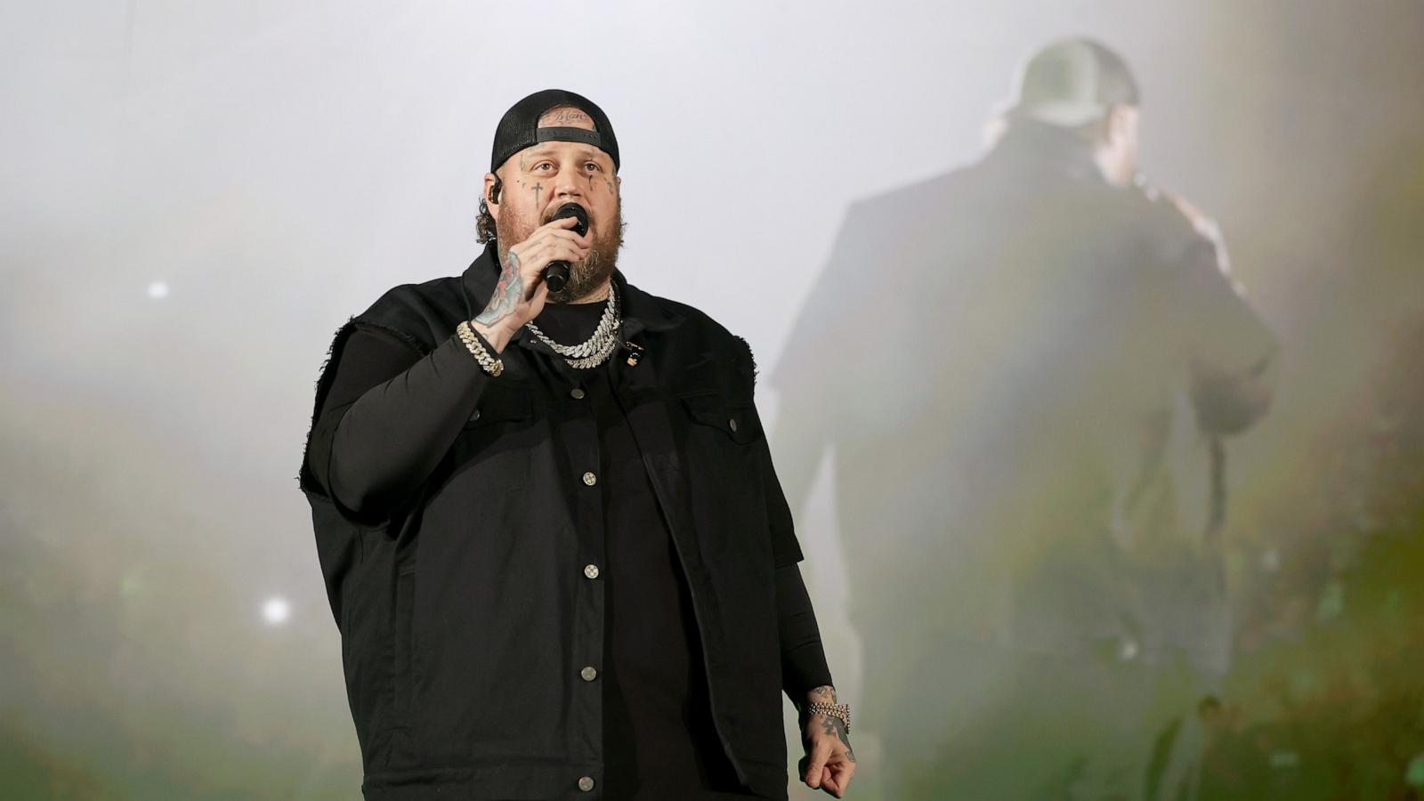 PHOTO: Jelly Roll performs onstage during Jelly Roll & Friends: A Concert for All First Responders at Rose Bowl Stadium, Feb. 1, 2025, in Pasadena, Calif.