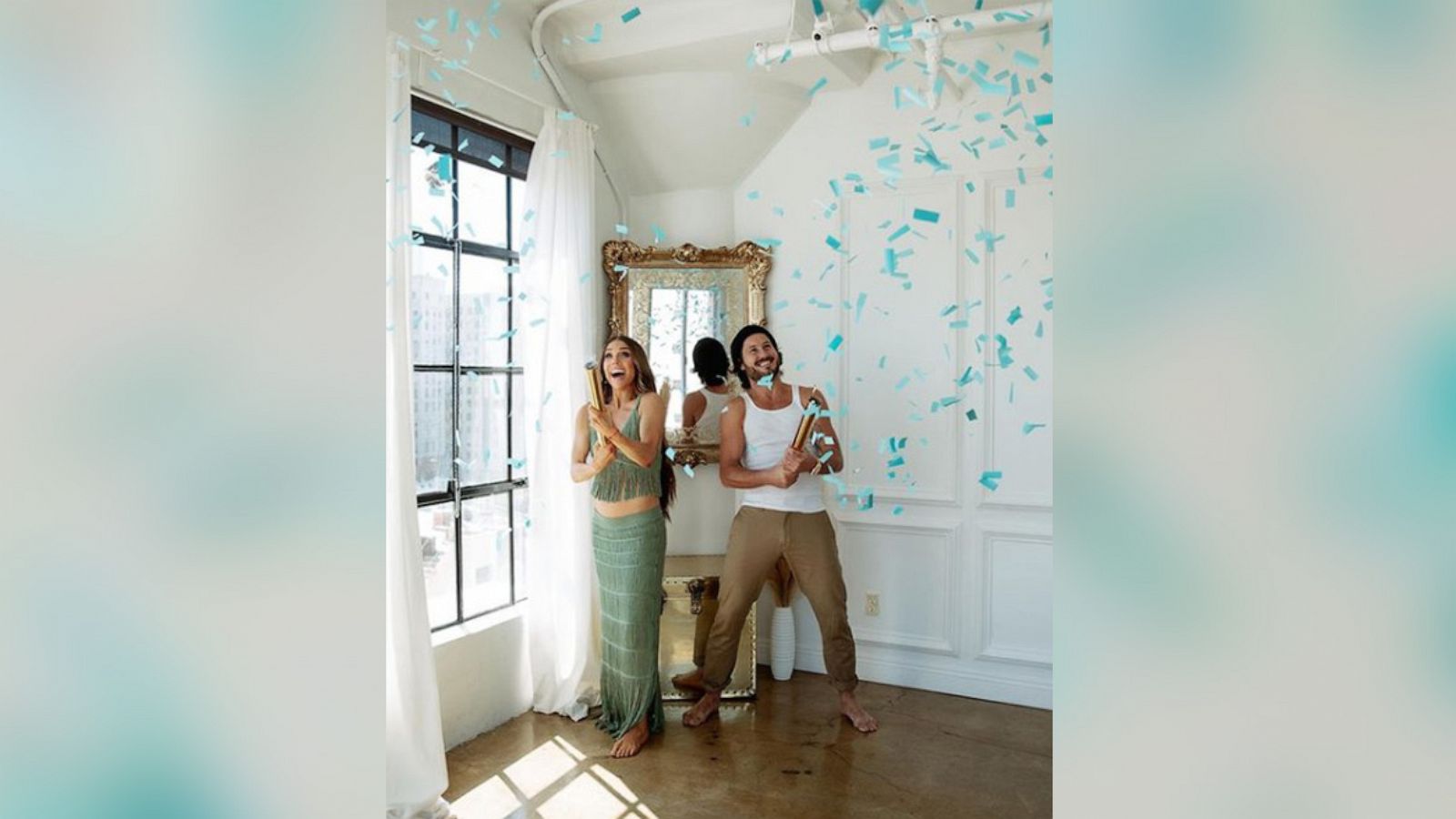 PHOTO: In this photo posted to her Instagram account, Jenna Johnson is shown with Val Chmerkovskiy at the gender reveal for their baby.