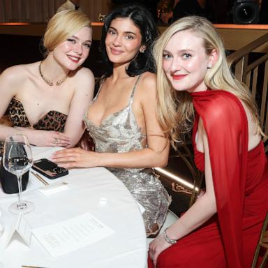 PHOTO: Elle Fanning, Kylie Jenner and Dakota Fanning attend the 82nd Annual Golden Globe Awards at The Beverly Hilton on Jan. 5, 2025 in Beverly Hills, Calif.