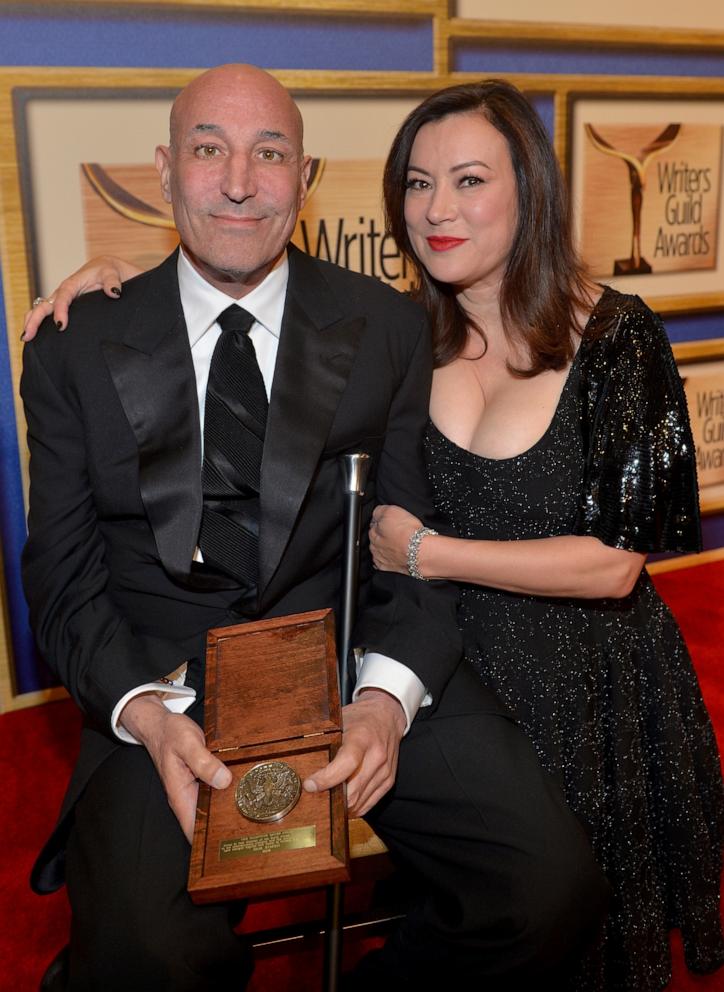 PHOTO: In this Feb. 1, 2014 file photo, writer Sam Simon and actress Jennifer Tilly pose in the press room at the 2014 Writers Guild Awards L.A. Ceremony in Los Angeles.