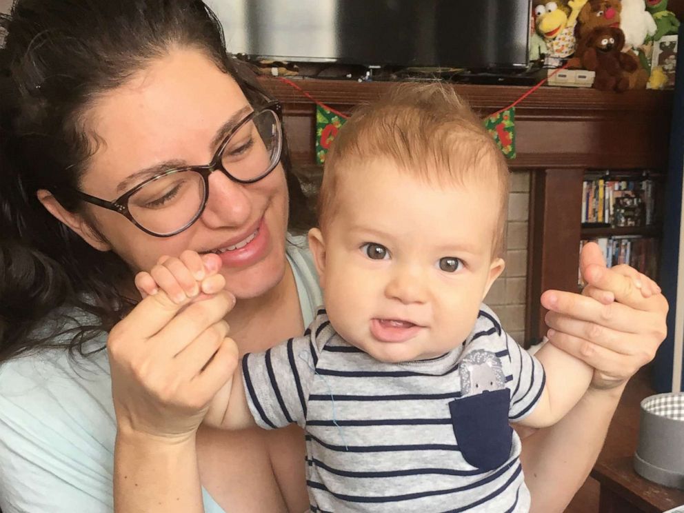 PHOTO: Jennifer Thomas, of California, poses with her 11-month-old son in this undated family photo.