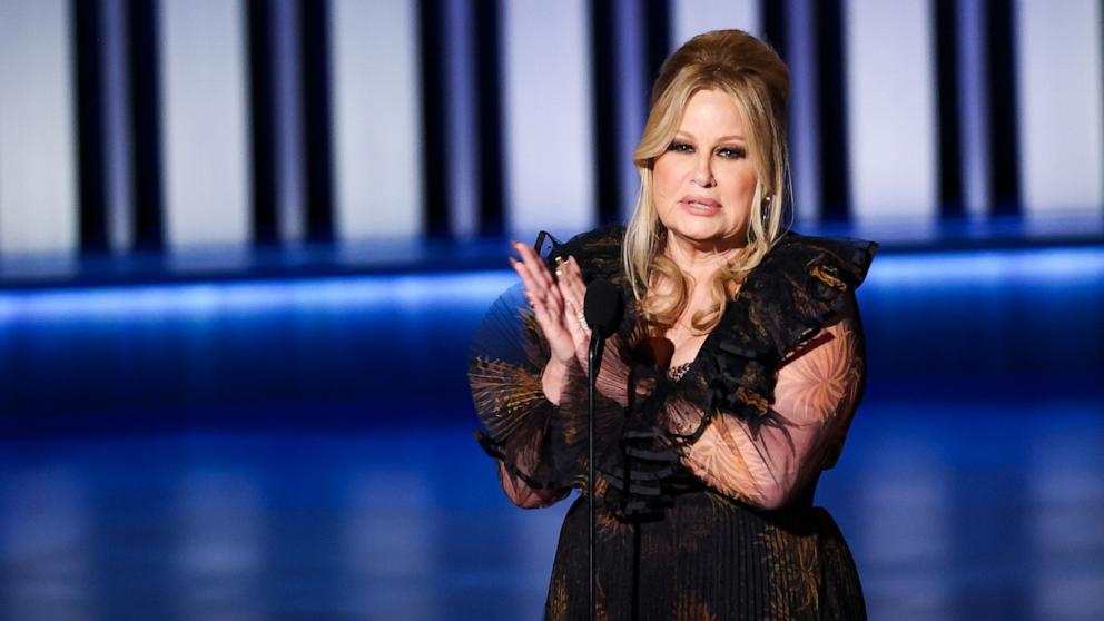PHOTO: Jennifer Coolidge accepts the Outstanding Supporting Actress in a Drama Series award for "The White Lotus" onstage during the 75th Primetime Emmy Awards at Peacock Theater, Jan. 15, 2024, in Los Angeles.