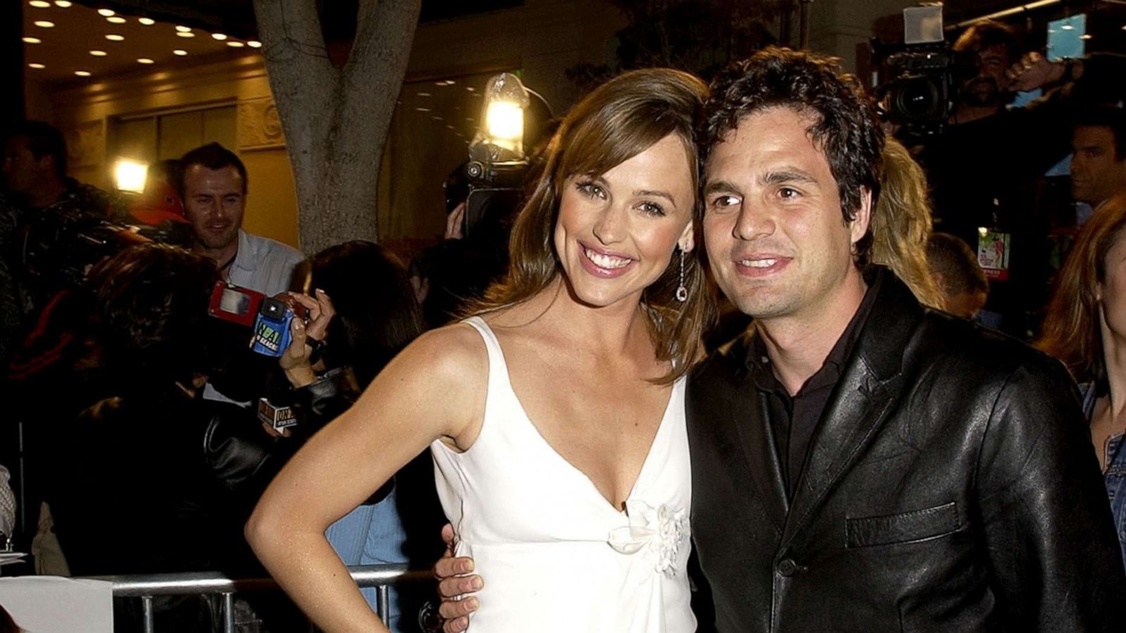 PHOTO: In this April 14, 2004, file photo, Jennifer Garner and Mark Ruffalo pose on the red carpet at the "13 Going on 30" premiere at Mann's Theatre in Westwood, Calif.