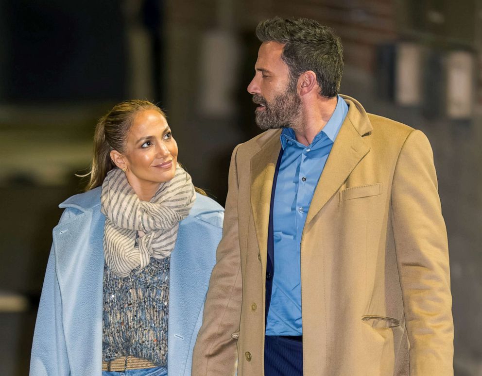 PHOTO: Jennifer Lopez and Ben Affleck are seen at "Jimmy Kimmel Live" on Dec. 15, 2021 in Los Angeles.