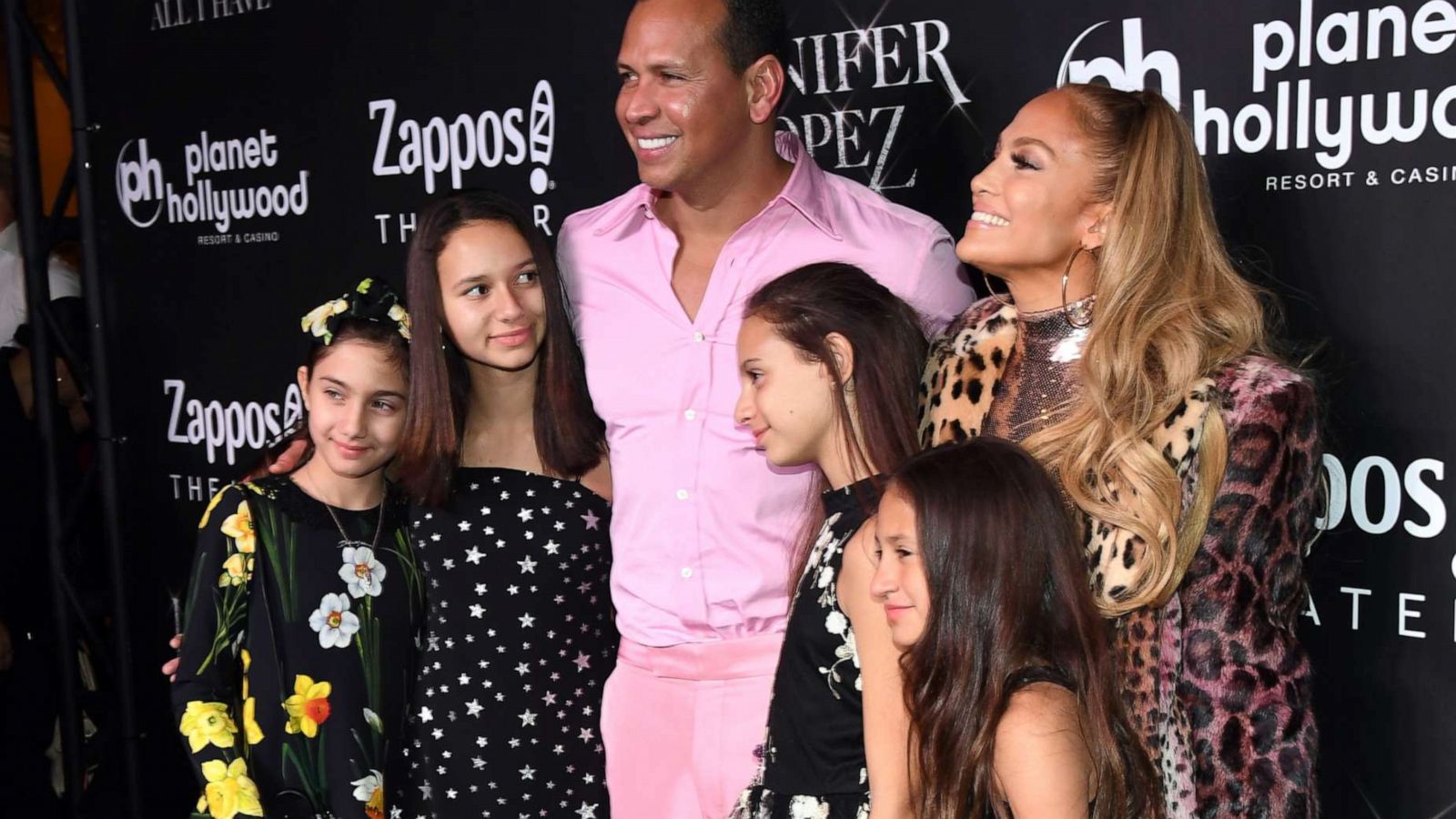 PHOTO: Alex Rodriguez, Jennifer Lopez and family on the red carpet on September 30, 2018 in Las Vegas.