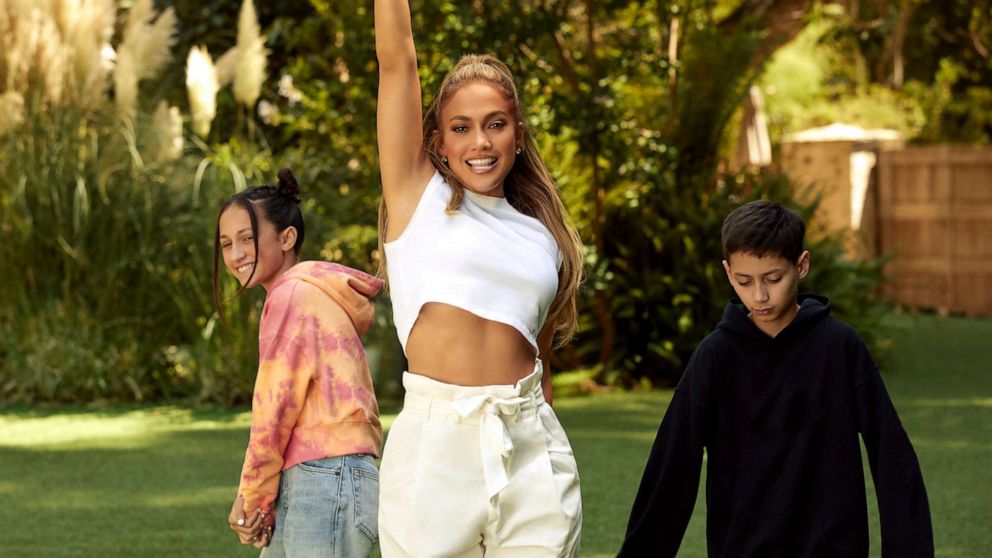 PHOTO: Jennifer Lopez and her children Emme and Max are challenging families across the nation to show off their moves.