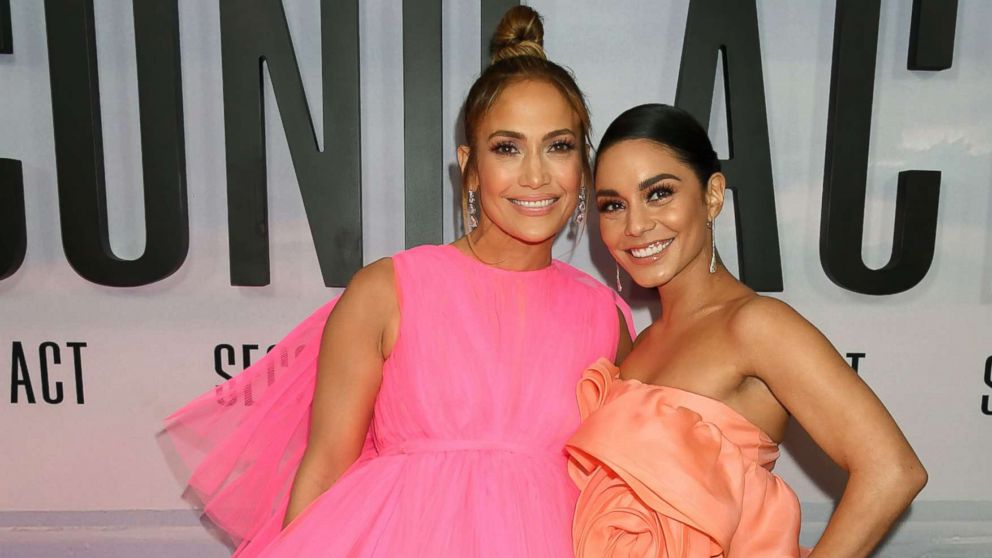 PHOTO: Jennifer Lopez and Vanessa Hudgens at the "Second Act" film premiere, Arrivals in N.Y., Dec. 12, 2018.