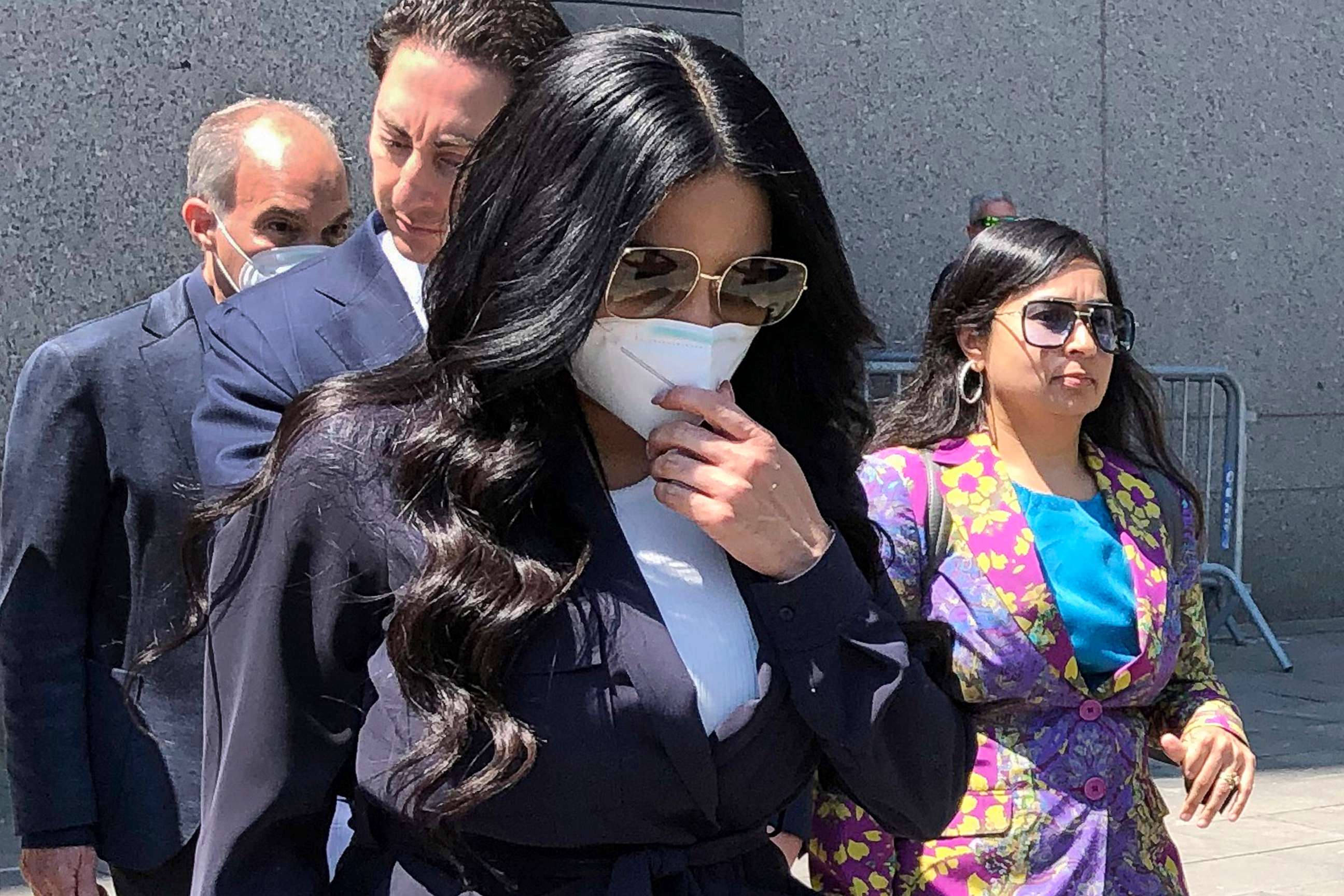 PHOTO: Jennifer Shah, center, of "The Real Housewives of Salt Lake City" reality television series leaves Manhattan federal court, after pleading guilty to wire fraud conspiracy, in New York, July 11, 2022.