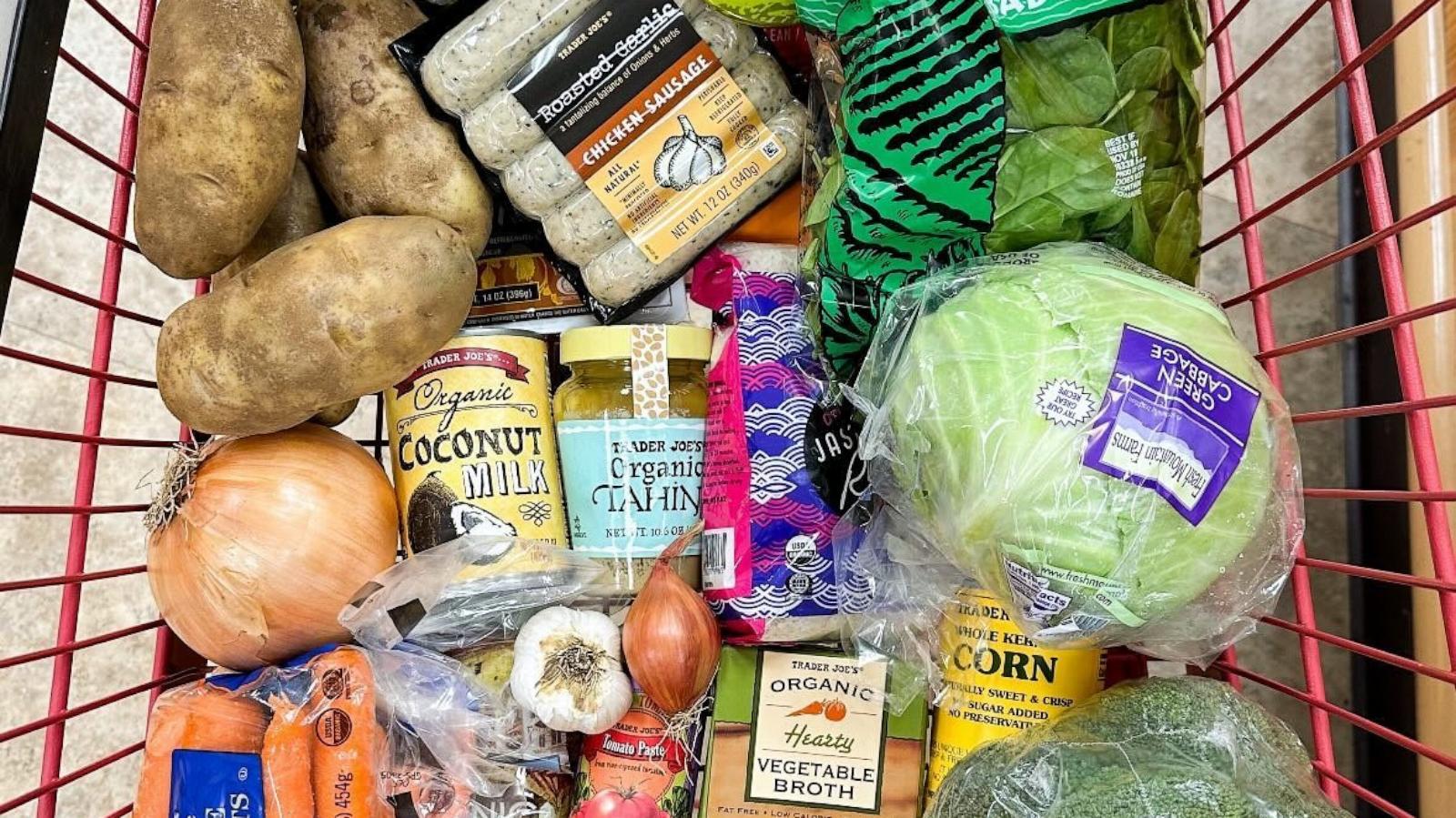 PHOTO: A shopping cart of groceries for Jenn Lueke's winter dinner recipe series.