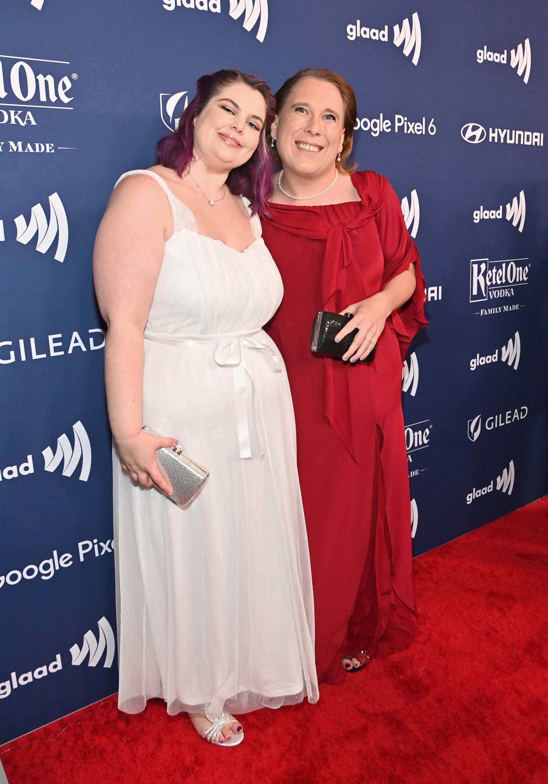 PHOTO: Genevieve Davis and Amy Schneider attend The 33rd Annual GLAAD Media Awards in Beverly Hills, Calif., April 2, 2022. 
