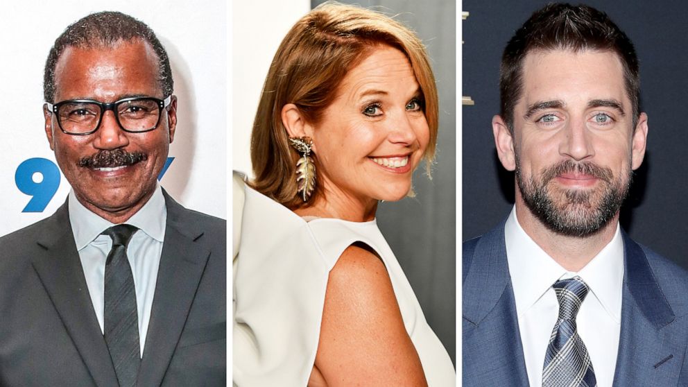 PHOTO: Bill Whitaker, Katie Couric, and Aaron Rodgers are pictured in a composite file image.