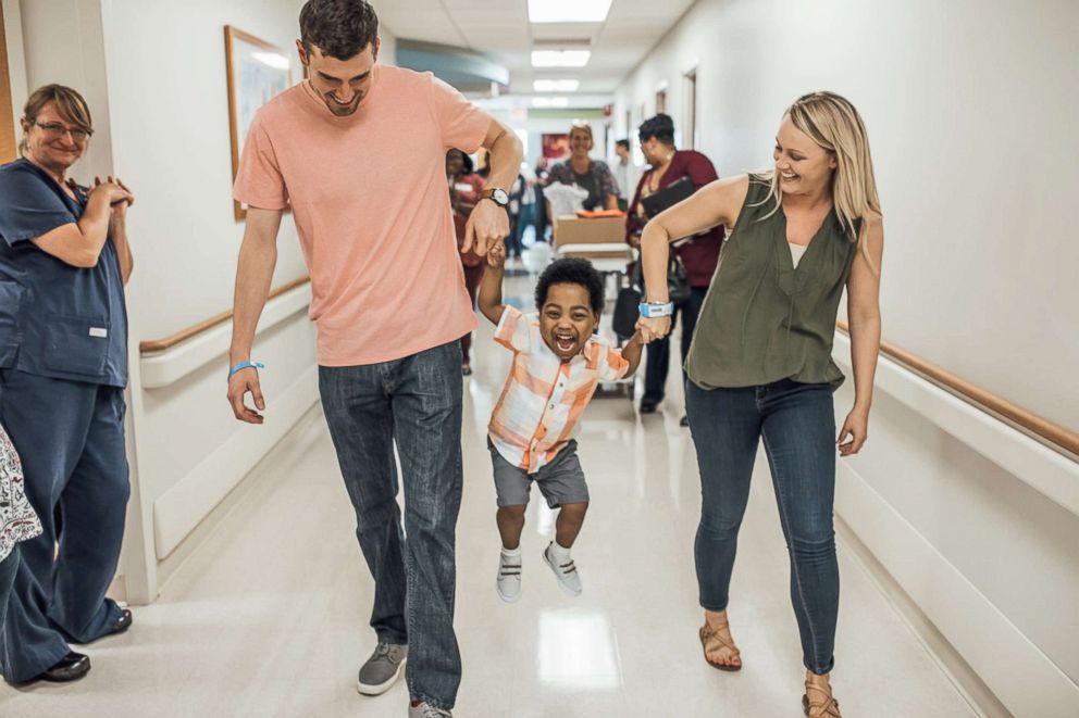 PHOTO: Jeremiah Dickerson, 4, announced that his parents Cole and Jordan Dickerson, who had just adopted him, are expecting his little sister in January 2019. 