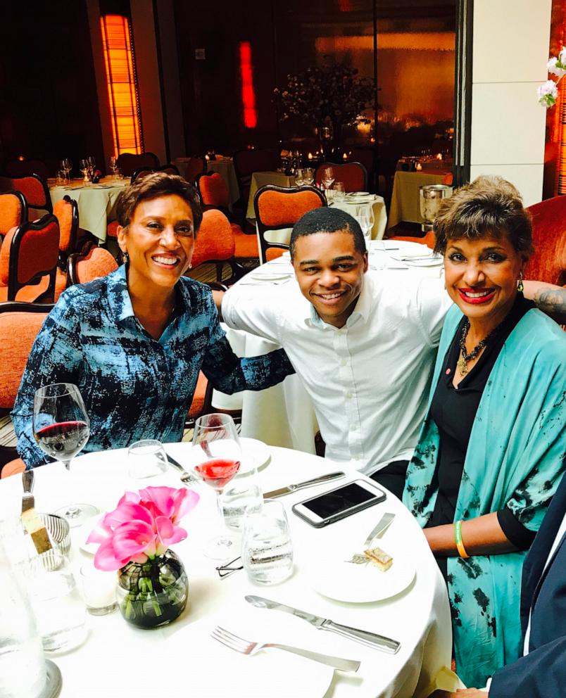 PHOTO: "Good Morning America" co-anchor Robin Roberts, far left, poses with her nephew, Jeremiah Craft, and her sister, Sally-Ann Roberts.