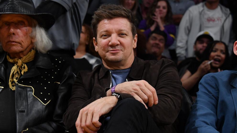 PHOTO: Jeremy Renner attends a basketball game between the Los Angeles Lakers and the Los Angeles Clippers at Crypto.com Arena, Nov. 1, 2023, in Los Angeles.